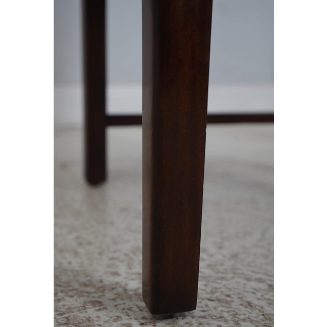 Wood Set of 4 Theodore Alexander Leather & Mahogany Armchairs For Sale - Image 7 of 12