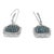 Early 21st Century Black Rhodium over 925 Sterling Silver Blue and White Diamond Cushion Shaped Dangle Earrings, A Pair For Sale - Image 5 of 7