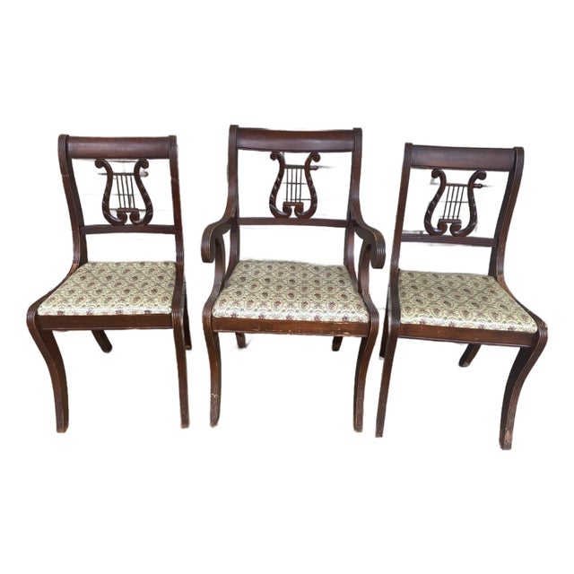 1950s Lyre Side Chair or Harp Back Chair For Sale