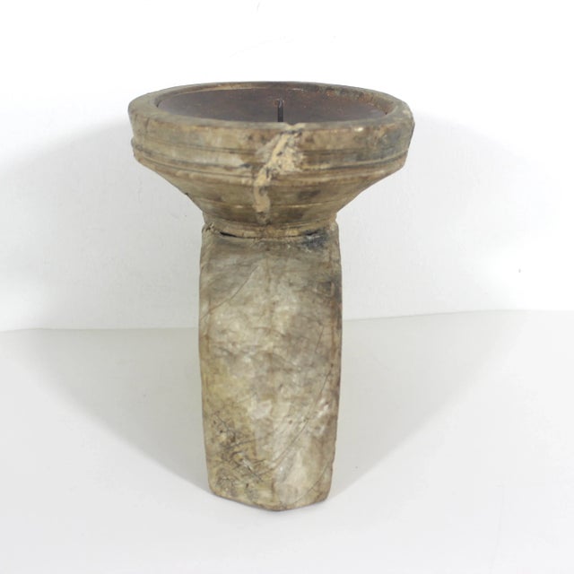 Vintage Wood and Metal Candleholder Seed Sorter For Sale - Image 6 of 11