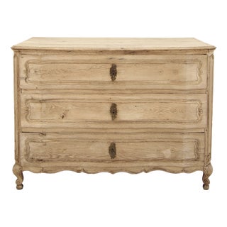 Antique German Baroque Bleached Oak Chest of Drawers, 1700s For Sale
