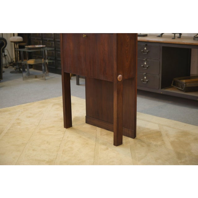 Brown Wooden Secretary Desk, 1950s For Sale - Image 8 of 13