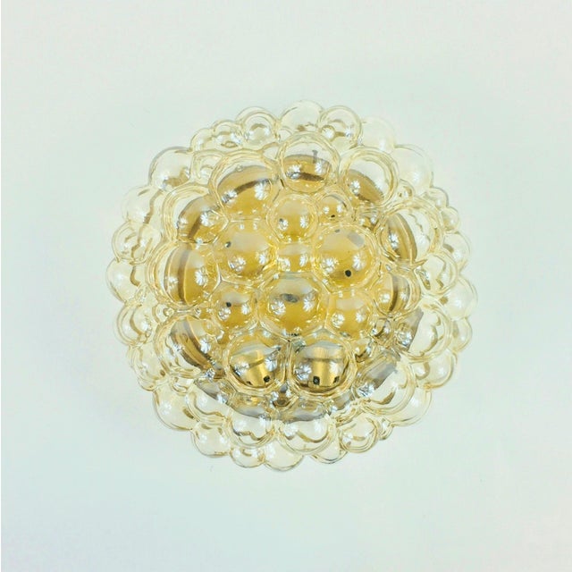 1970s Large Mid-Century Modern Amber Bubble Glass Ceiling Light by Helena Tynell for Limburg, Germany, 1960s For Sale - Image 5 of 10