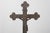 Metal French Silver-Plated Standing Crucifix on Scrolled Tripod Base, 1900 For Sale - Image 7 of 14