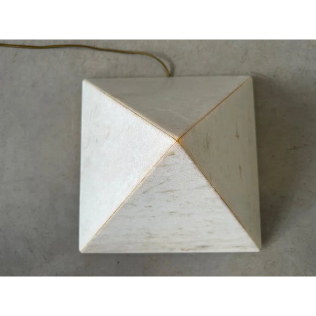 Gray Marble Pyramid Table Lamp For Sale - Image 8 of 12