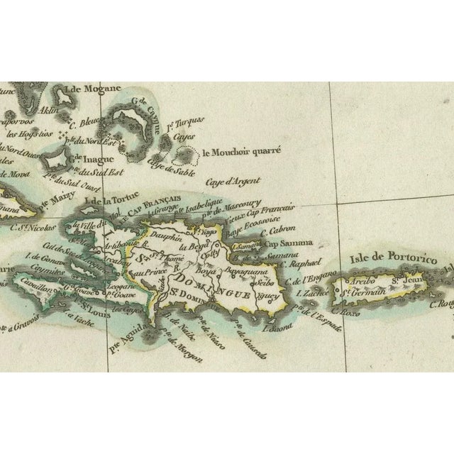 Black Antique Map of the Gulf of Mexico and Caribbean Islands by Tardieu, 1802 For Sale - Image 8 of 10