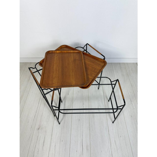 1960s Vintage Swedish Teak & Metal Nesting Tables by Silva, Sweden, 1960s, Set of 2 For Sale - Image 5 of 7