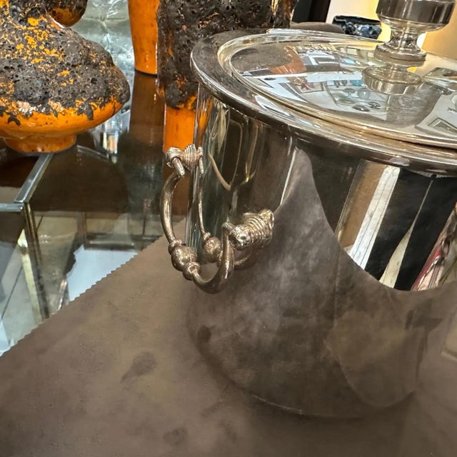 1980s 1980s Modernist Silver Plated Ice Bucket by Christofle For Sale - Image 5 of 10