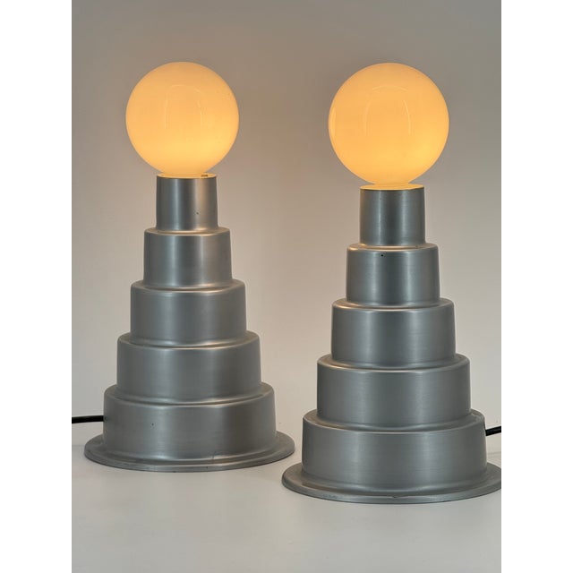 1970s Vintage Table Lamp in Aluminum, 1970s For Sale - Image 5 of 13