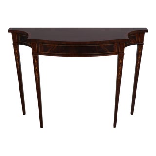 Hickory Chair Co Federal Style Inlaid Mahogany Console Table For Sale