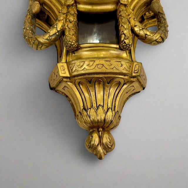 Late 18th Century Cronier Paris Louis XVI Period Gilt Bronze Wall Clock France For Sale - Image 4 of 18