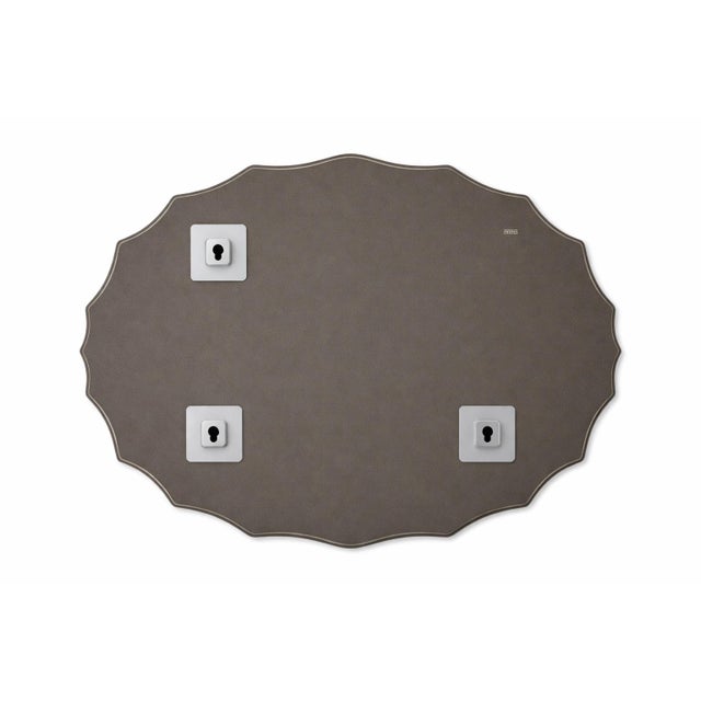 Vintage Frameless Scalloped Oval Wall Mirror With Beveled Edge For Sale In Los Angeles - Image 6 of 6