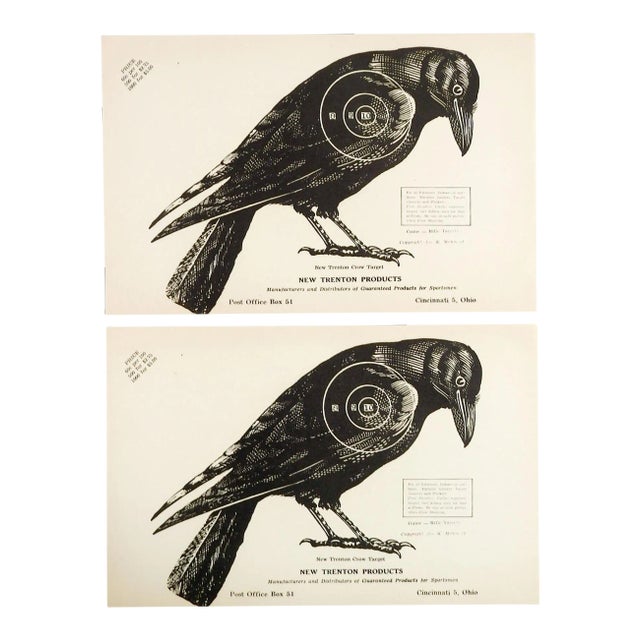 1960s Crow Raven Trenton Paper Targets - A Pair For Sale