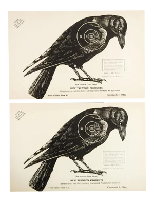 1960s Crow Raven Trenton Paper Targets - A Pair
