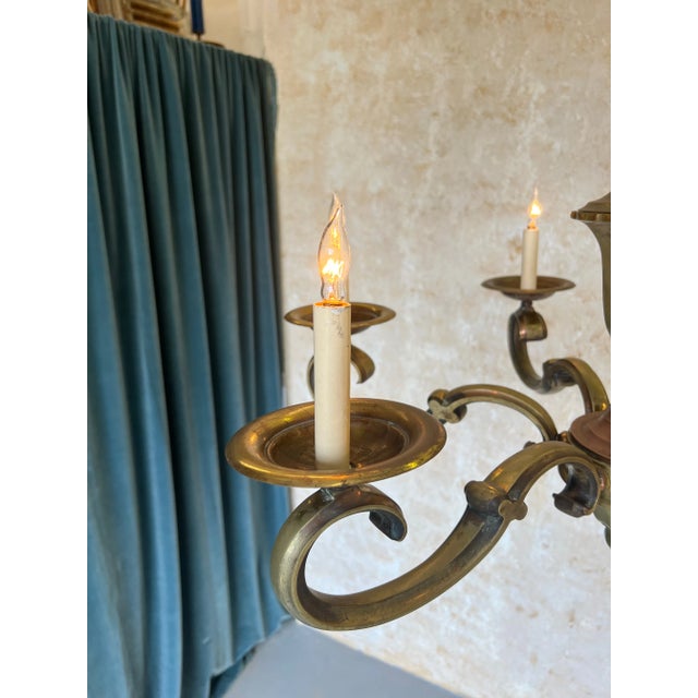 Bronze French Bronze Six Armed Chandelier For Sale - Image 8 of 12