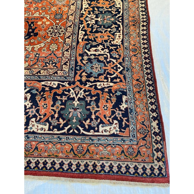 Antique Tabriz Rug Floral Design For Sale In Los Angeles - Image 6 of 9