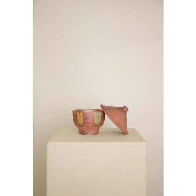 Mid-Century Modern Handmade Pottery Jar With Lid For Sale - Image 3 of 4