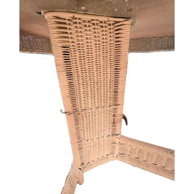 Heywood-Wakefield Wicker Library Table For Sale - Image 11 of 14