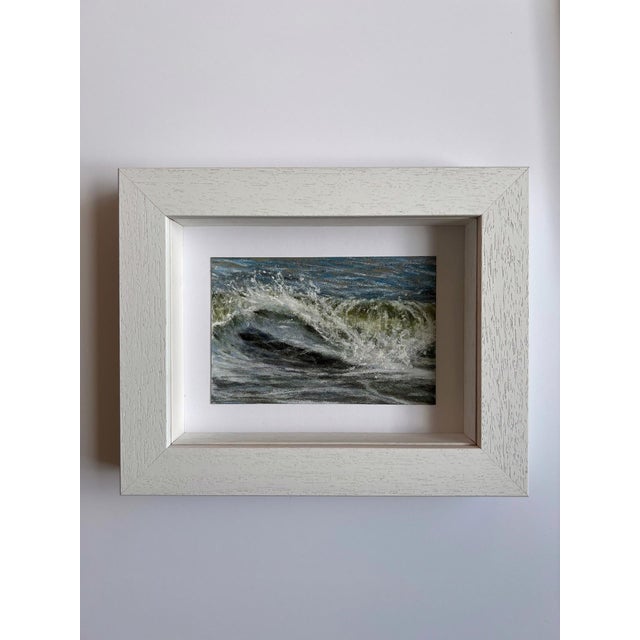 Contemporary Ocean I by Elena Degenhardt | Soft pastel on paper depicting crashing ocean waves. For Sale - Image 3 of 5