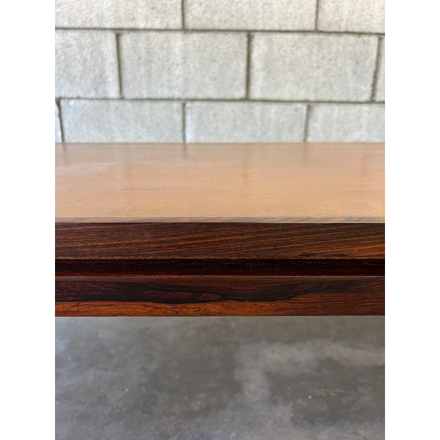 Brown Striking Danish Mid-Century Modern Rosewood Coffee Table With Etched Copper Top For Sale - Image 8 of 12