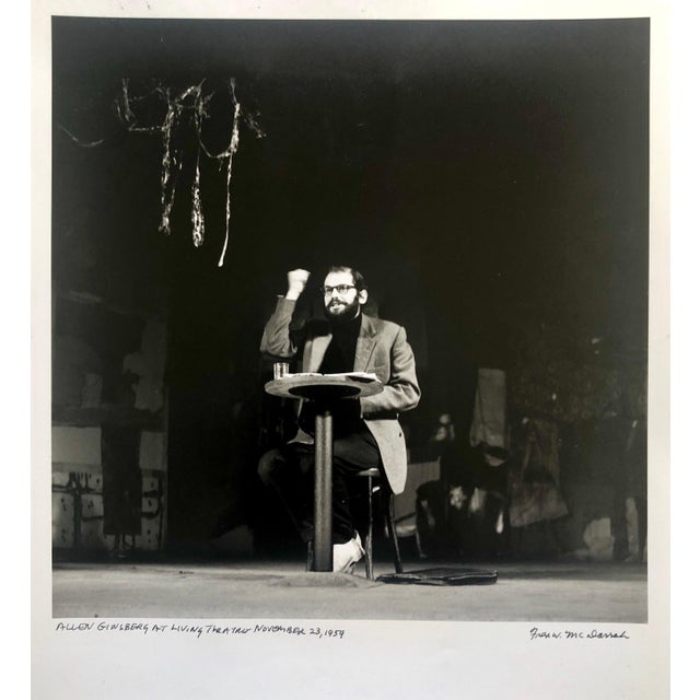 Fred McDarrah, Vintage Print Silver Gelatin Signed Photograph Poet Allen Ginsberg Howl Photo For Sale