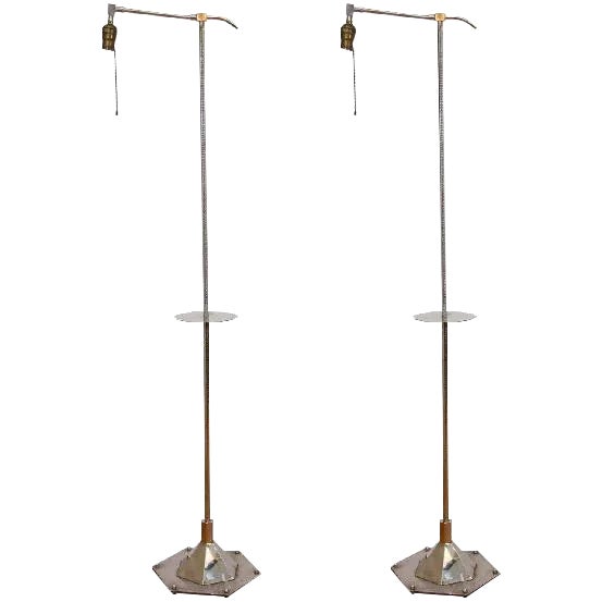 Art Deco Art Deco Walter Kantack Floor Lamps - A Pair For Sale - Image 3 of 3