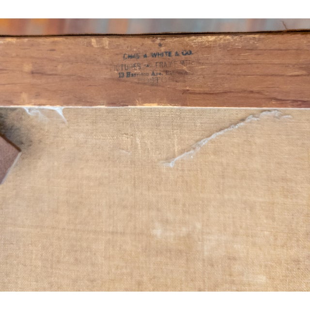 Brown 19th Century Country Primitive Rustic Naive Oil Painting of Narcissus or Daffodil Flowers For Sale - Image 8 of 8