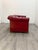 Animal Skin Red Chesterfield Leather Sofa For Sale - Image 7 of 11
