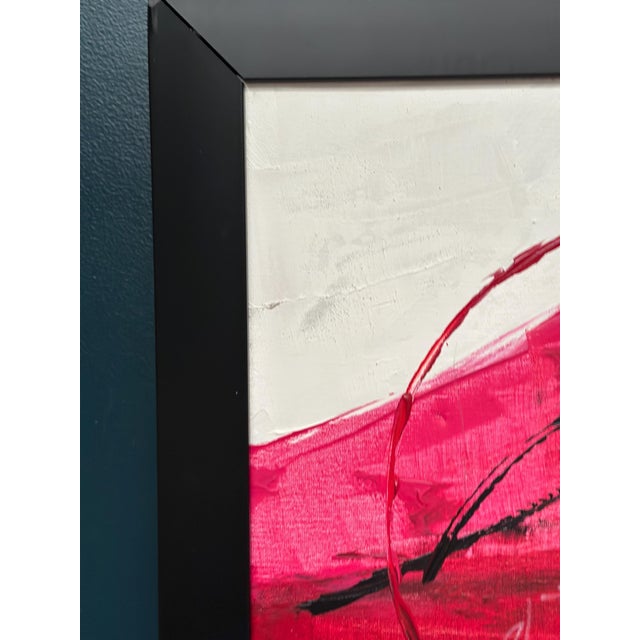 Amh, Red Composition, 1960s, Oil Painting on Canvas, Framed For Sale - Image 4 of 14
