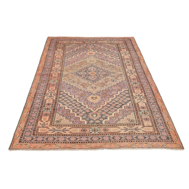 Antique handknotted decorative wool Khotan rug. Approximatelly 70-80 years old. In very good condition.