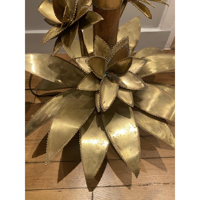 Bamboo Palm Table Lampe by Christian Techoueyres for Maison Jansen, 1970s, in Good conditions. Designed 1970 to 1979 I...