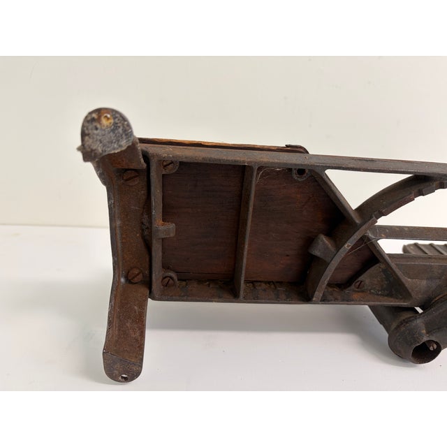 Antique Wooden & Cast Iron Miter Box – Adjustable Carpenter’s Tool For Sale - Image 13 of 17