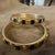 Metal Two 1990s Iconic Gold Plated Metal and Black Enamel Bangle Bracelets by Chanel For Sale - Image 7 of 11