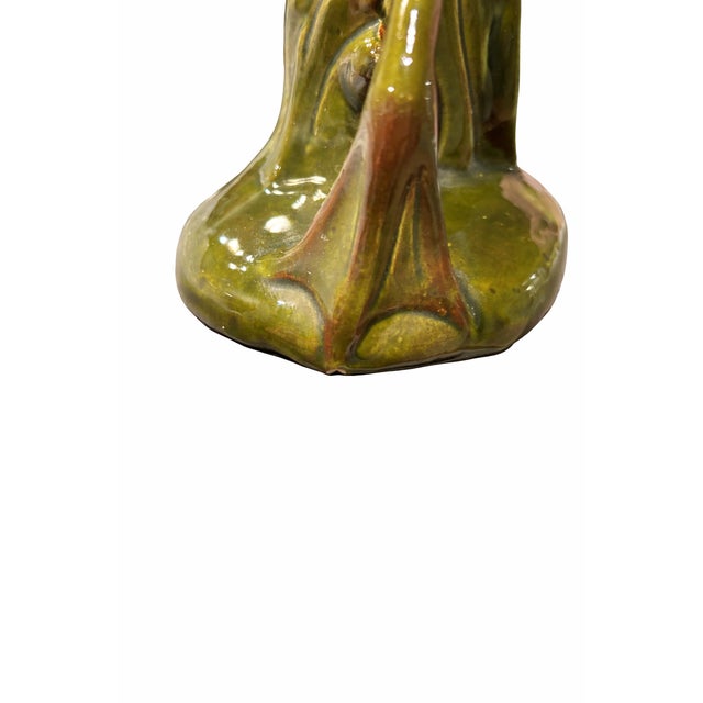 Vintage Mid-Century Modern Green Studio Art Pottery Stylized Dolphin (Abstract Bird Form), Drip Glaze, 13 For Sale - Image 11 of 12