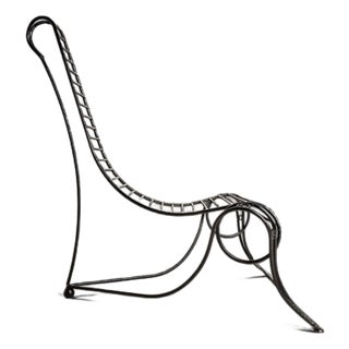 Oversized Modernist Wrought Iron Sculptural "Spine Chair" in the Manner of Andre Dubreuil, United States, C. 1980s For Sale
