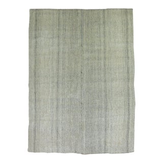 Vintage Zabihi Collection Gray Turkish Minimalist Kilim - 6'8" x 9'11" For Sale