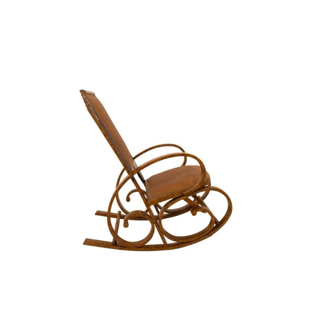 Vintage Art Deco Rocking Chair, Poland, 1930s For Sale - Image 6 of 7