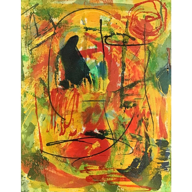 Mixed Media Intuitive Abstract Painting on Stretched Canvas by Steve Stilgenbauer For Sale