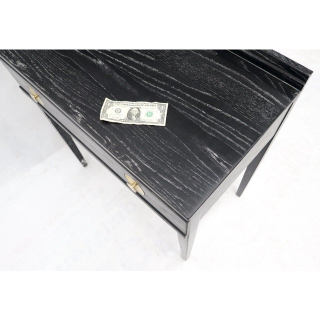 Cerused Oak Black and White Small One Drawer Console Writing Table Desk For Sale - Image 9 of 11