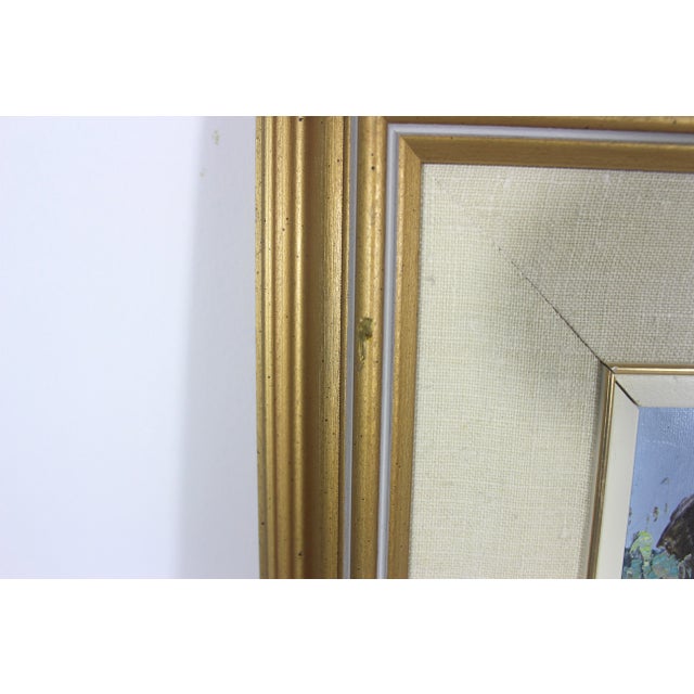 Vintage European City Scene Paris France Oil Painting, Framed, Small Original Art For Sale - Image 13 of 14