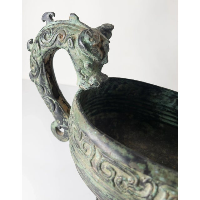 20th Century Chinese Archaistic Ritual Bronze Yi Pouring Vessel For Sale In New York - Image 6 of 12