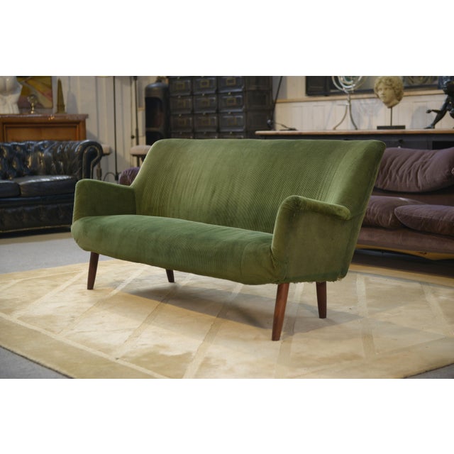 Vintage Green Velvet Sofa, 1960s For Sale - Image 15 of 15