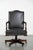 We are offering this black cowhide leather and wooden Chesterfield office chair in English style on casters. This timeless...