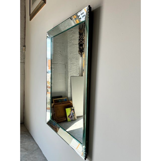 Large Vintage Hollywood Regency Style Beveled Glass Wall Mirror/ Sold For Sale - Image 4 of 12