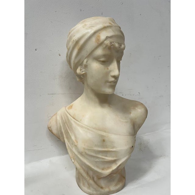 Unknown, Bust of Young Woman, 20th Century, Marble For Sale - Image 4 of 17