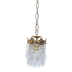 Vintage Portuguese Upside Down Layered Cake Rim Chandelier
