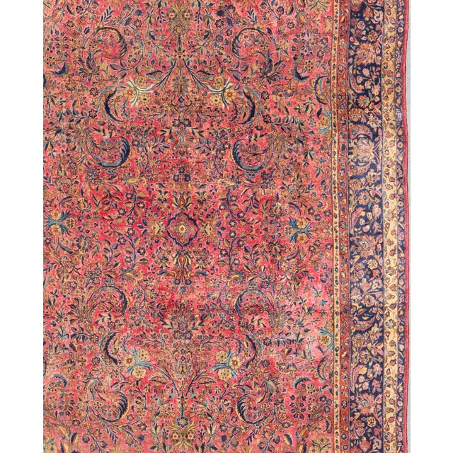 Fine Weave Antique Kashan Rug With All Over Arabesque Design Chairish