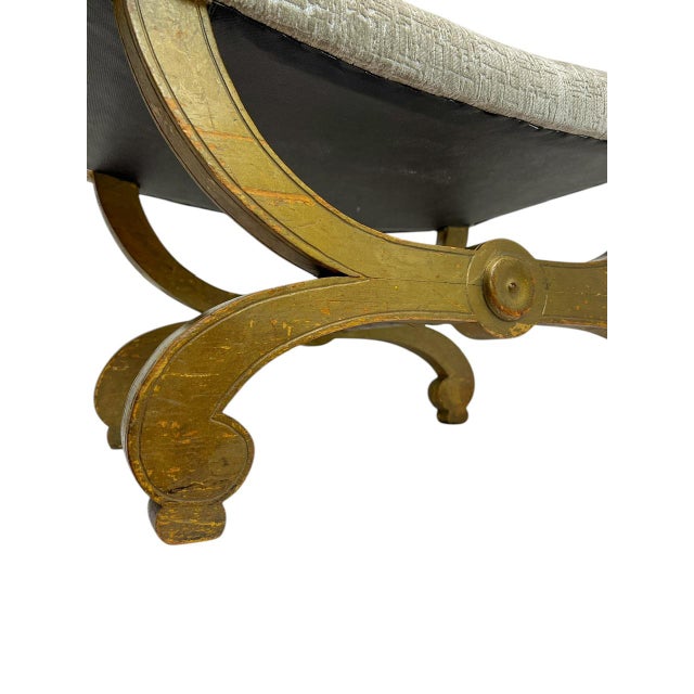 Vintage Neoclassical French X-Frame Curule Stool, 1940s For Sale - Image 6 of 11