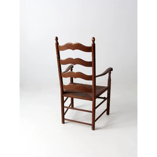 Antique Rush Seat Arm Chair For Sale - Image 4 of 12