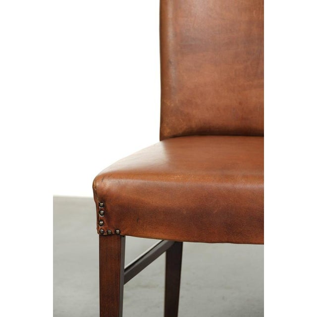 Sheepskin Dining Chairs in Cognac Color, Set of 6 For Sale - Image 13 of 18
